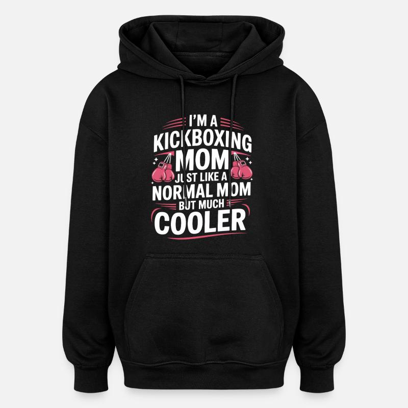Motif de la mère du kickboxing - Sweat à capuche oversize unisexe - noir