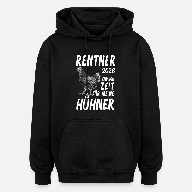 Poules des retraités 2026 - Sweat à capuche oversize unisexe - noir