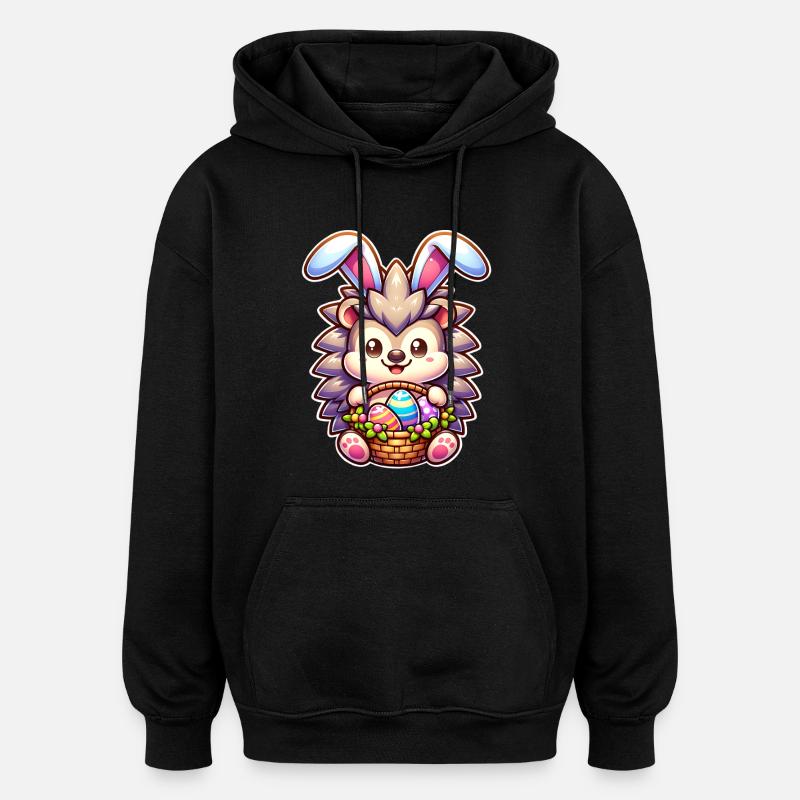 Ostern Igel - Oversized Unisex Hoodie - Schwarz