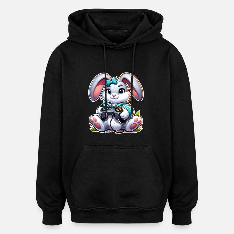 Osterhase Gaming - Oversized Unisex Hoodie - Schwarz