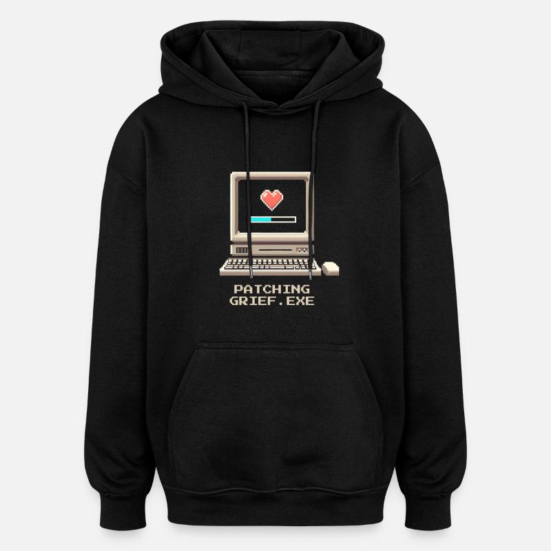 Patch Grief | Undertaker Irony - Oversized Unisex Hoodie - black