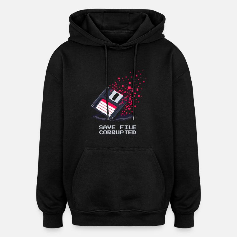 Save File Broken | Undertaker Irony - Oversized Unisex Hoodie - black