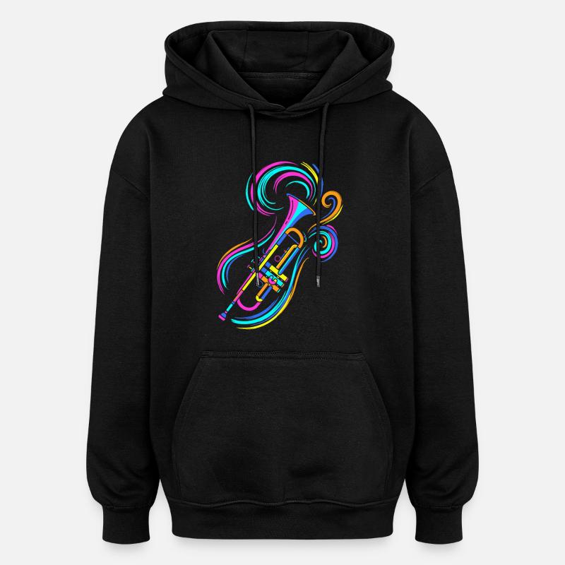 Trompette - Sweat à capuche oversize unisexe - noir