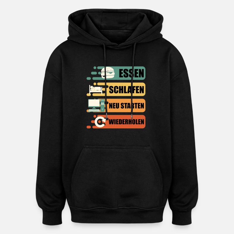 Support technique REDÉMARRER L’ALIMENTATION SOMMEIL - Sweat à capuche oversize unisexe - noir