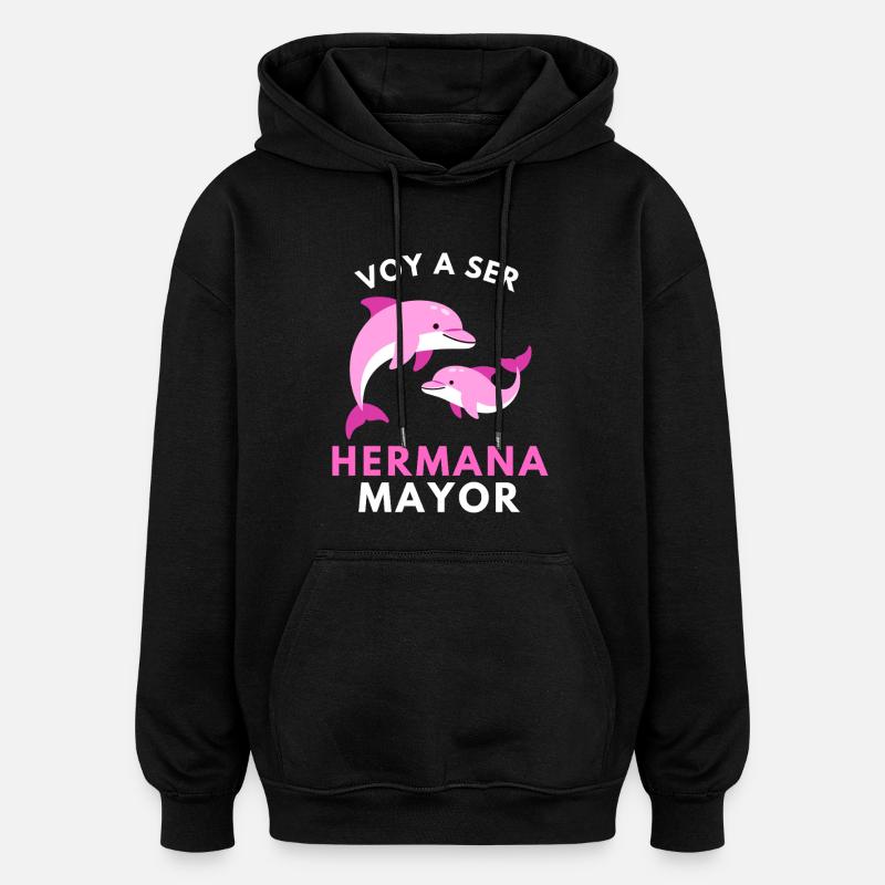 Ich werde eine große Schwester - Oversized Unisex Hoodie - Schwarz
