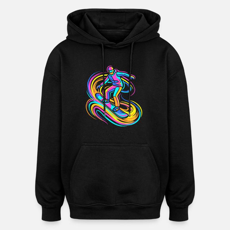 Snowboarders - Sweat à capuche oversize unisexe - noir