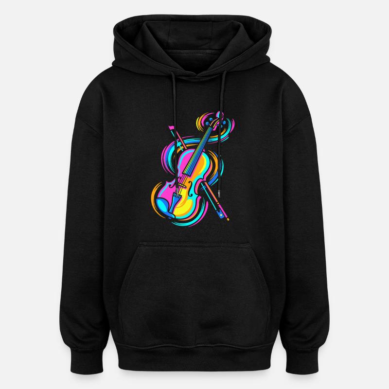 violon - Sweat à capuche oversize unisexe - noir