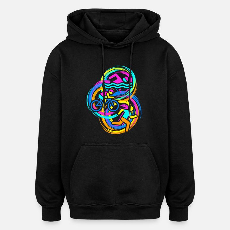 Triathlon - Sweat à capuche oversize unisexe - noir