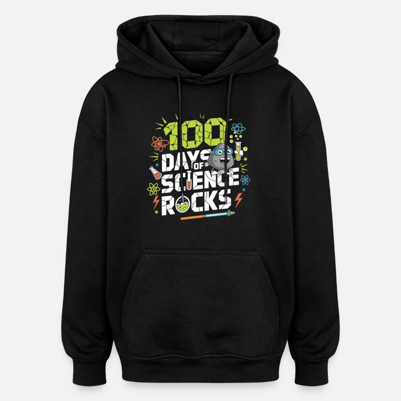 100 Days Science Rocks - Oversized Unisex Hoodie - black