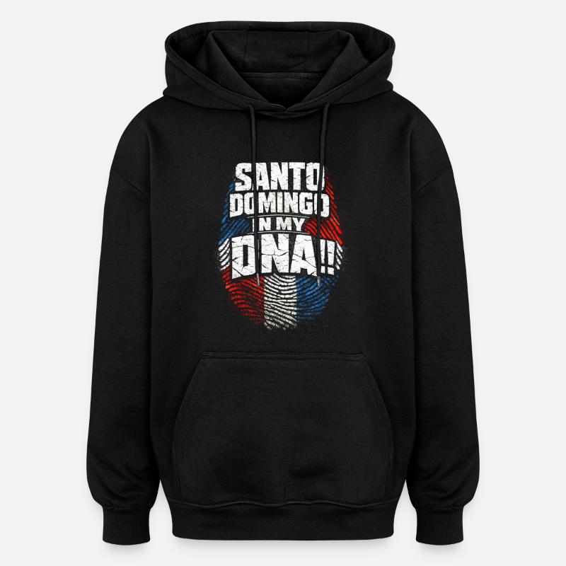 Saint-Domingue dominicain Dans mon ADN - Sweat à capuche oversize unisexe - noir