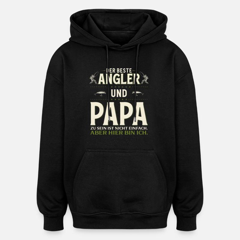 01_Papa - Sweat à capuche oversize unisexe - noir