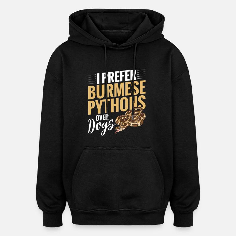 Burmesischer Python-Stoff Reptilien-Foos-Schlangenbesitzer - Oversized Unisex Hoodie - Schwarz