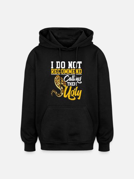 Schlangenliebhaber Reptiliengehege Python Futter Burmeser - Oversized Unisex Hoodie - Schwarz