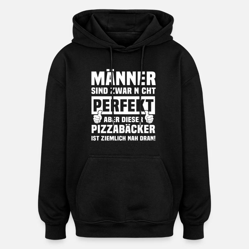Pizza-boulanger - Sweat à capuche oversize unisexe - noir
