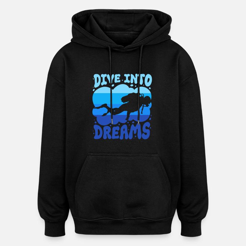 Plongeurs Plongée sous-marine Plongée - Sweat à capuche oversize unisexe - noir