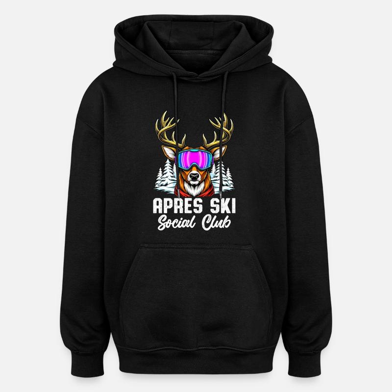 Club social d’après-ski - Sweat à capuche oversize unisexe - noir