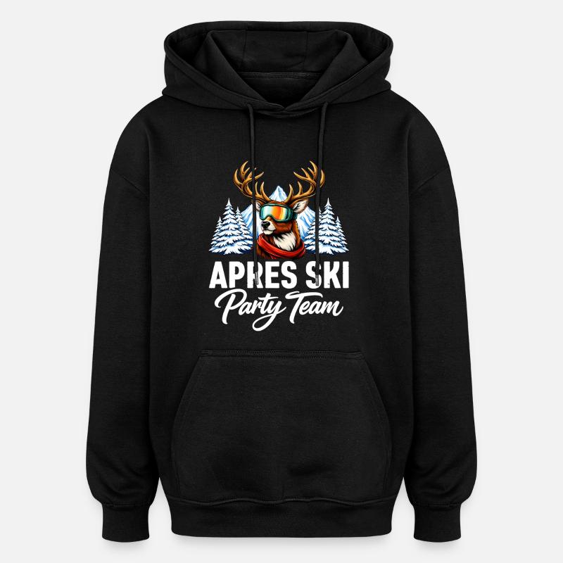 Équipe de la fête d’après-ski - Sweat à capuche oversize unisexe - noir