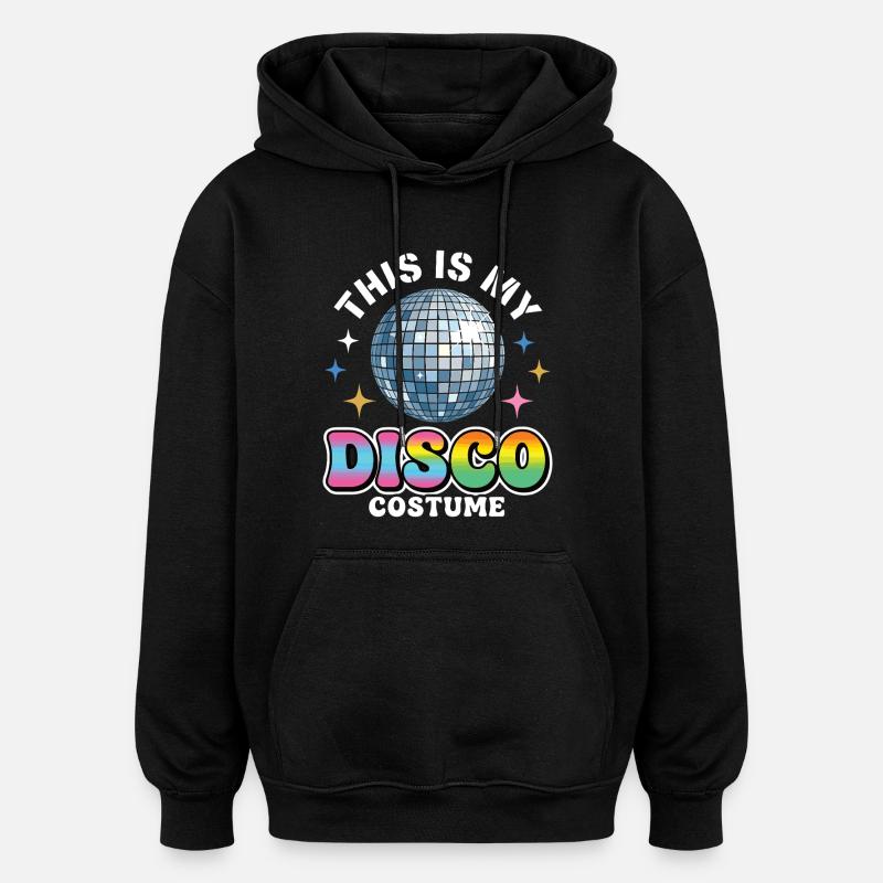 Voici mon costume disco boule disco - Sweat à capuche oversize unisexe - noir