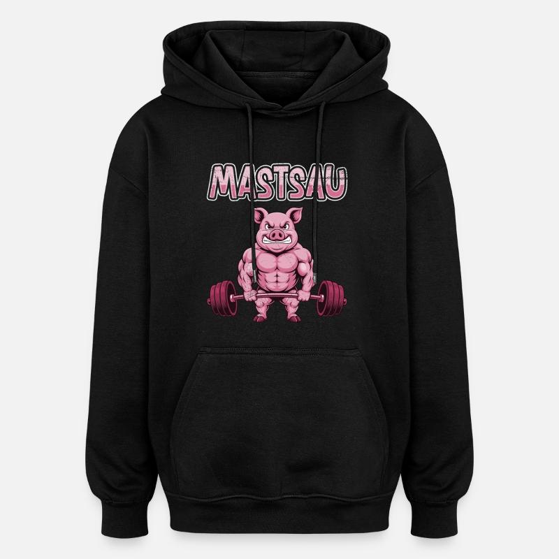 Haltérophile MASTSAU : Plaisir de musculation - Sweat à capuche oversize unisexe - noir