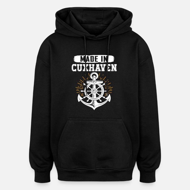 Cuxhaven MADE IN CUXHAVEN Fun - Sweat à capuche oversize unisexe - noir