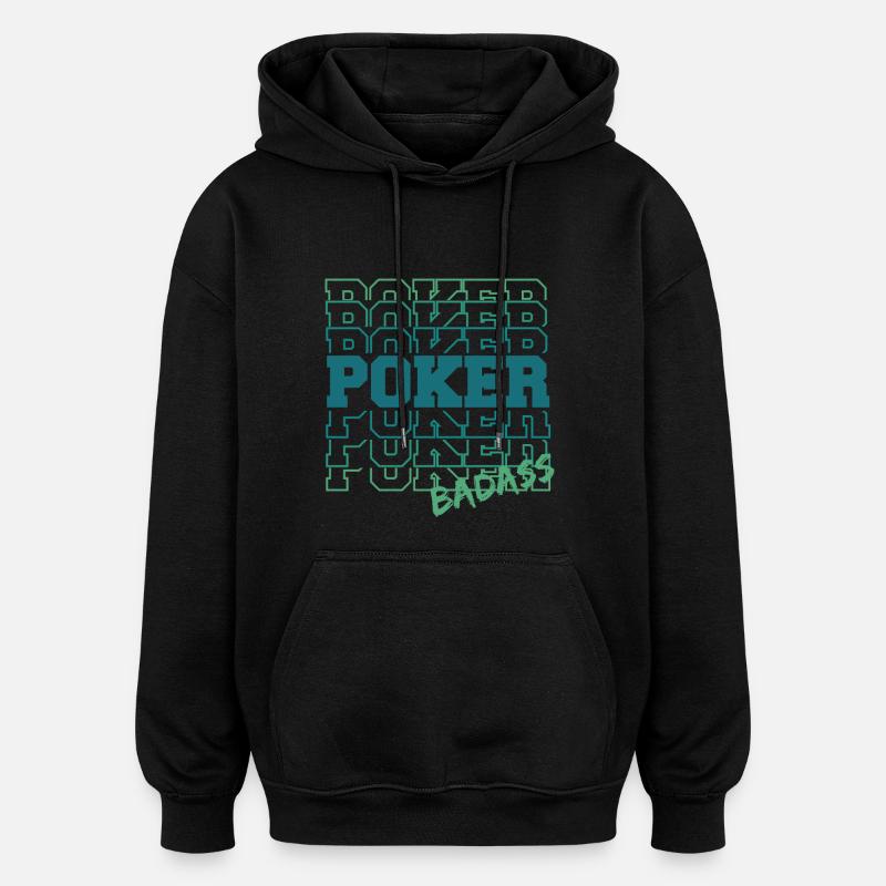 Cooler Poker-Gradienten-Tippfehler - Oversized Unisex Hoodie - Schwarz