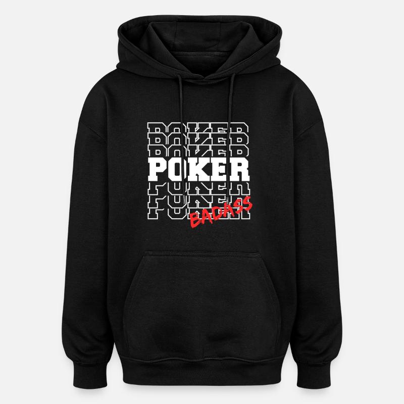 Poker Badass BLC - Sweat à capuche oversize unisexe - noir