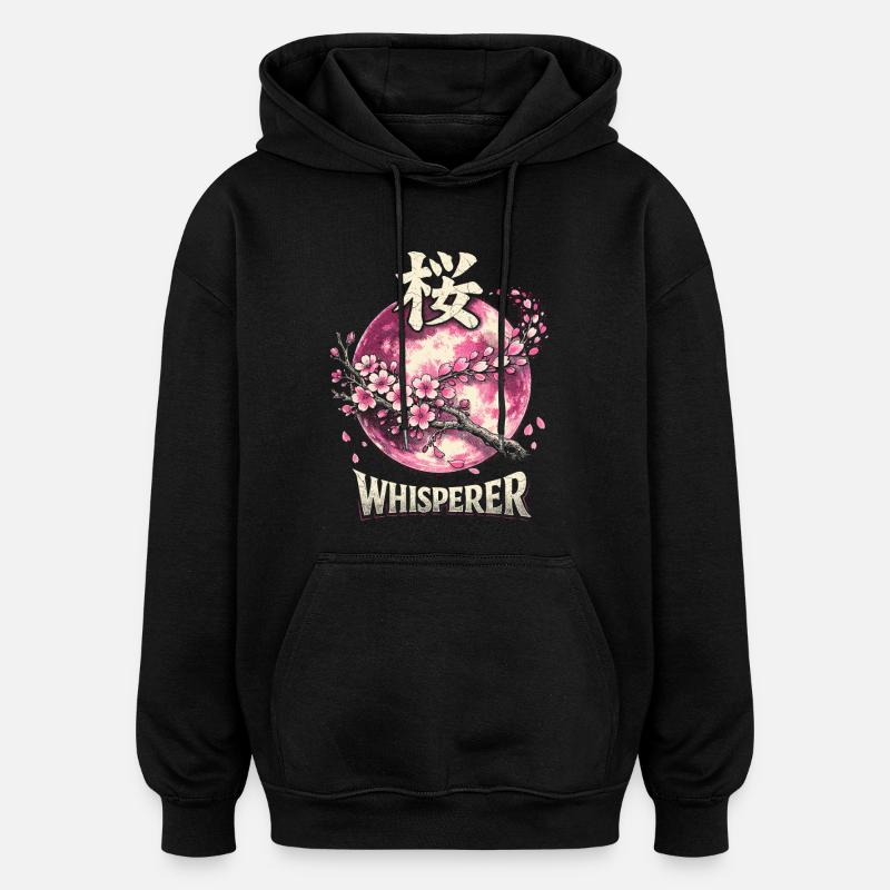 Cherry Blossom Sakura Cherry Blossom - Oversized Unisex Hoodie - black