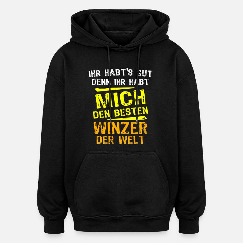 Winemaker Gift - Oversized Unisex Hoodie - black
