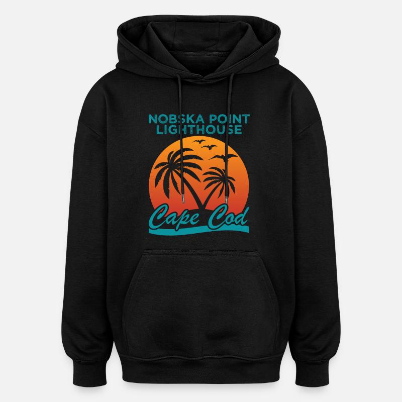 Nobska Lighthouse Cape Cod Shirt - Oversized Unisex Hoodie - black
