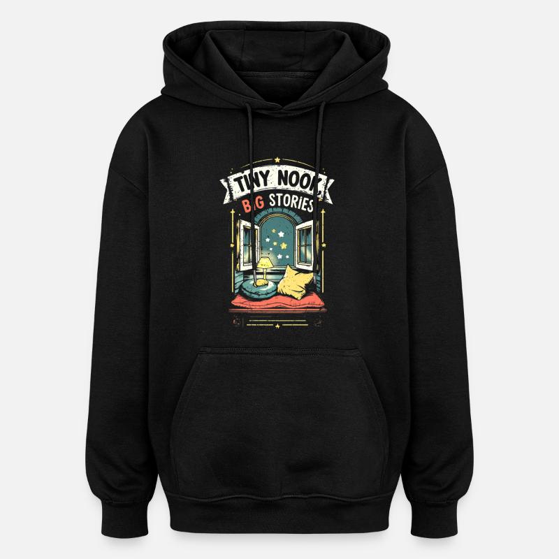 Tiny House Tiny Nook Grandes histoires - Sweat à capuche oversize unisexe - noir