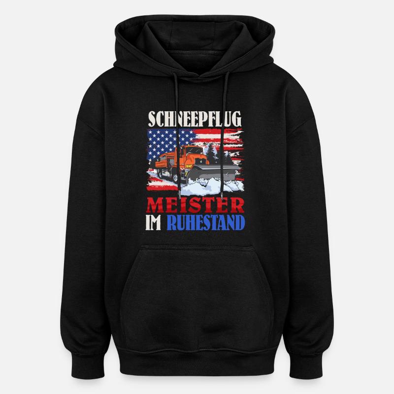 SNOWPLOW RETIRED MASTER Fun - Oversized Unisex Hoodie - black