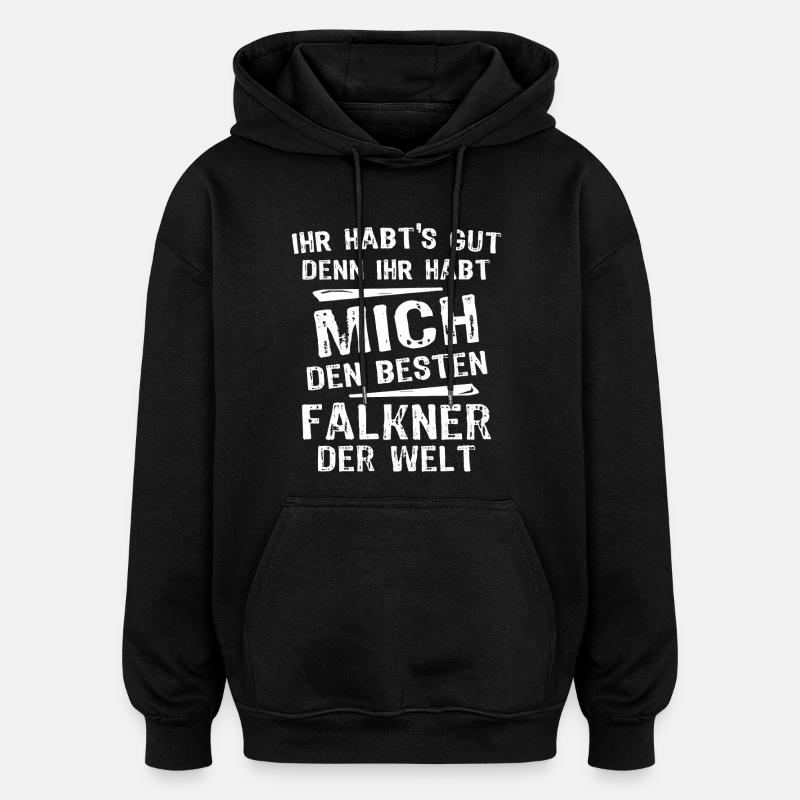 fauconnier - Sweat à capuche oversize unisexe - noir