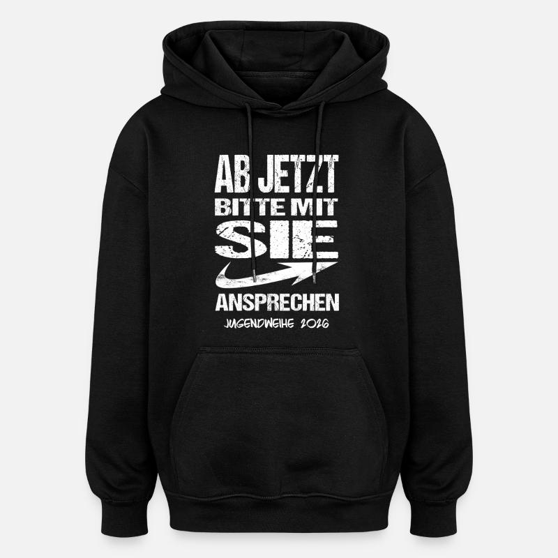 Jugendweihe - Jugendweihe 2026 - Sweat à capuche oversize unisexe - noir