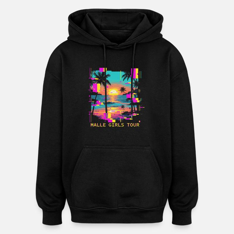 Visite de Malle Girls - Sweat à capuche oversize unisexe - noir