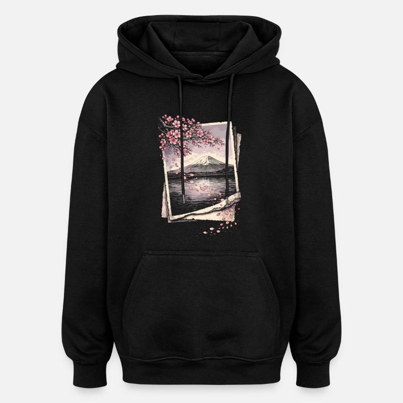 Kirsebærblomst Sakura Kirsebærblomst - Oversize unisex hoodie - sort