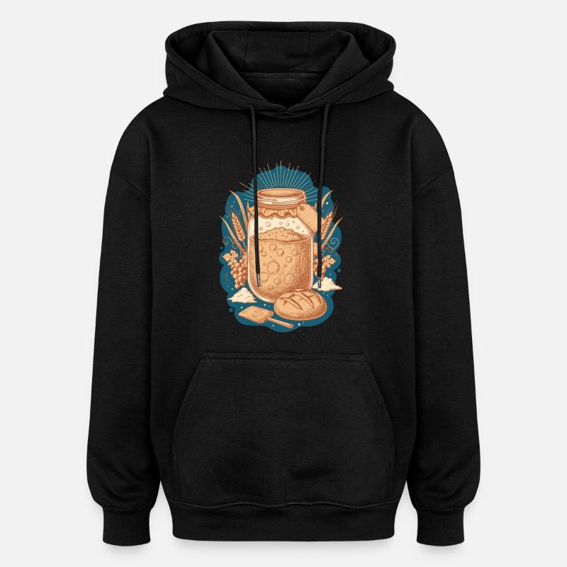 Sauerteigbrot Backbäcker Sauerteigstarter - Oversized Unisex Hoodie - Schwarz