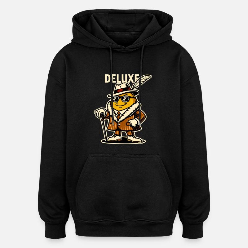Deluxe Dapper Feather guy - Oversized Unisex Hoodie - black