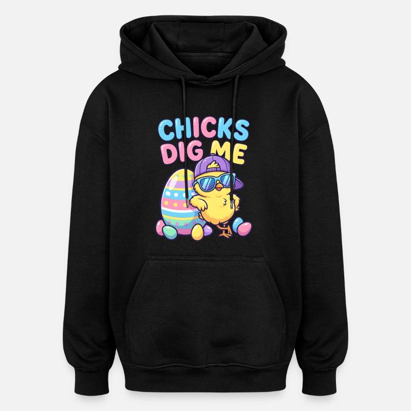 Les filles aiment moi - Sweat à capuche oversize unisexe - noir