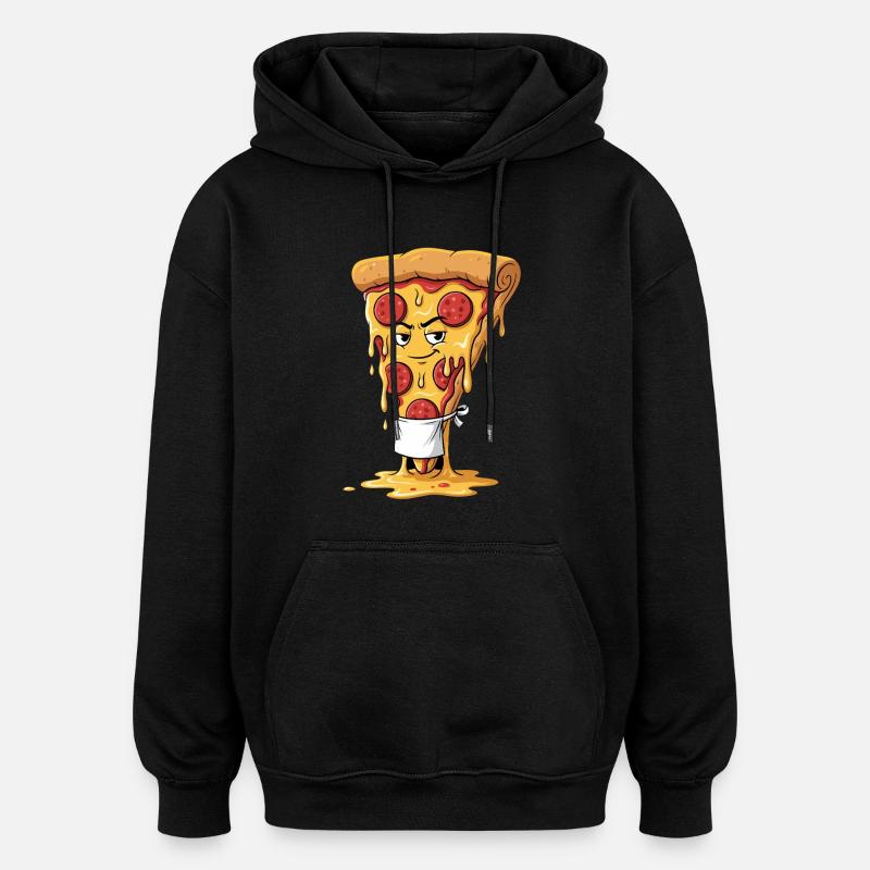 Tablier à pizza cool - Sweat à capuche oversize unisexe - noir