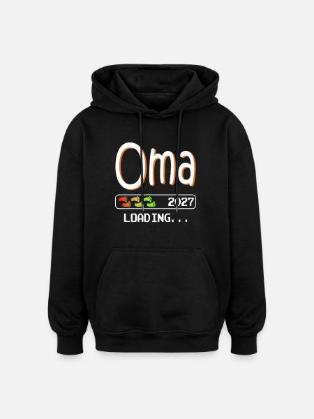 Grandma-to-be 2027 loading future grandmother - Oversized Unisex Hoodie - black