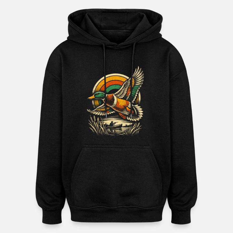 Tir au canard - Sweat à capuche oversize unisexe - noir