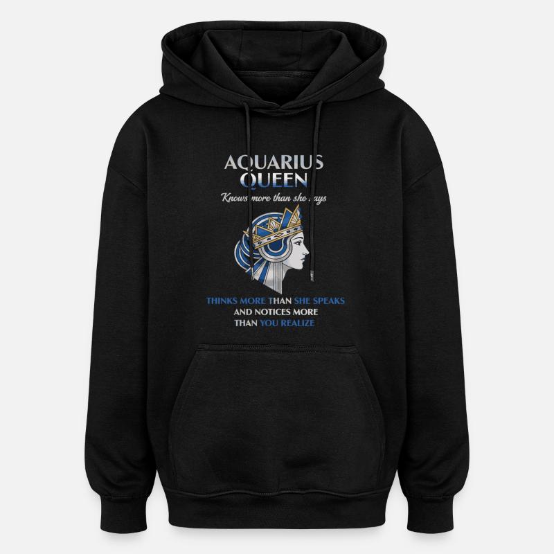 Aquarius Queen Sternzeichen Wassermann - Oversized Unisex Hoodie - Schwarz
