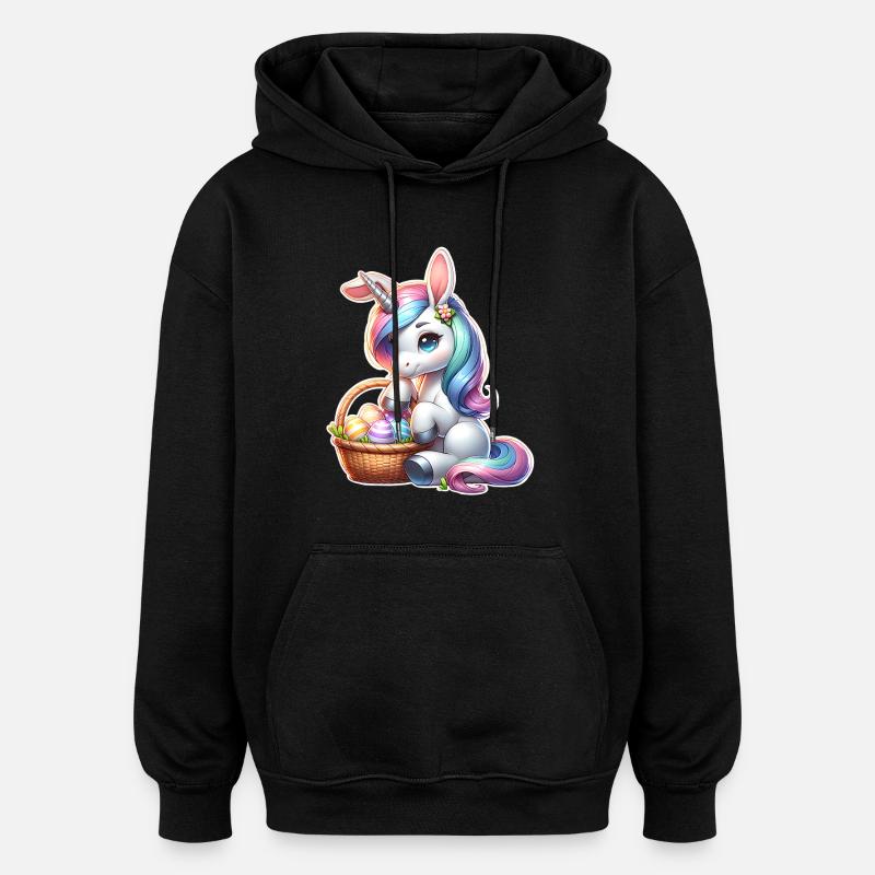 Einhorn Ostern - Oversized Unisex Hoodie - Schwarz