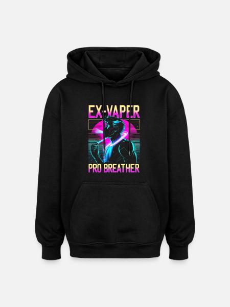 Icke-rökare före detta rökare före detta vaper - Oversized luvtröja unisex - svart