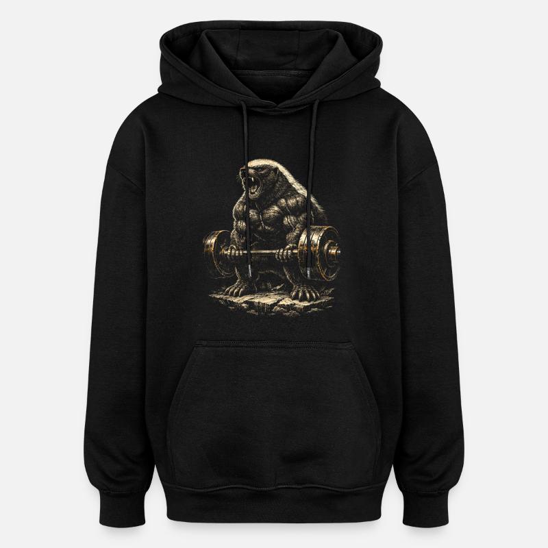Honigdachs Honey Badger Tier - Oversized Unisex Hoodie - Schwarz