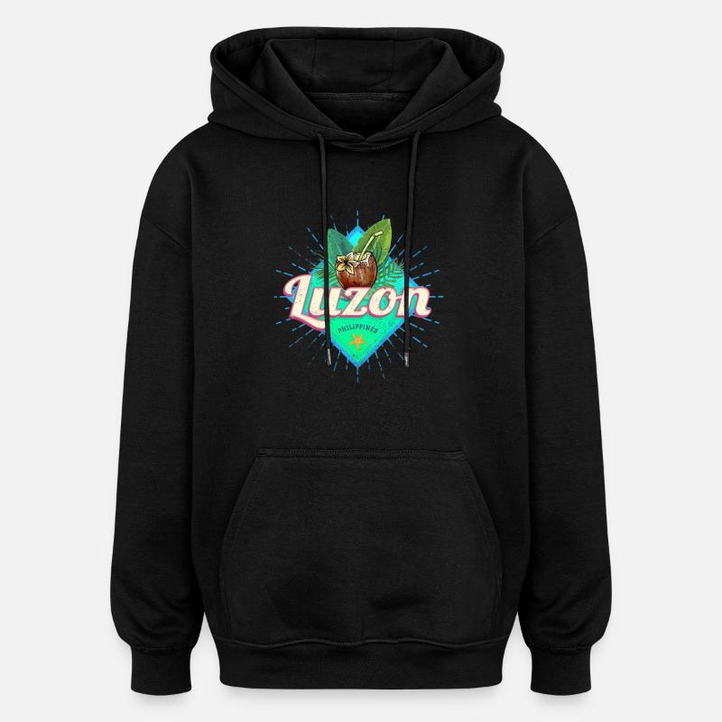 Luzon Insel Philippinen Kokosnuss Urlaub Souvenir - Sweat à capuche oversize unisexe - noir