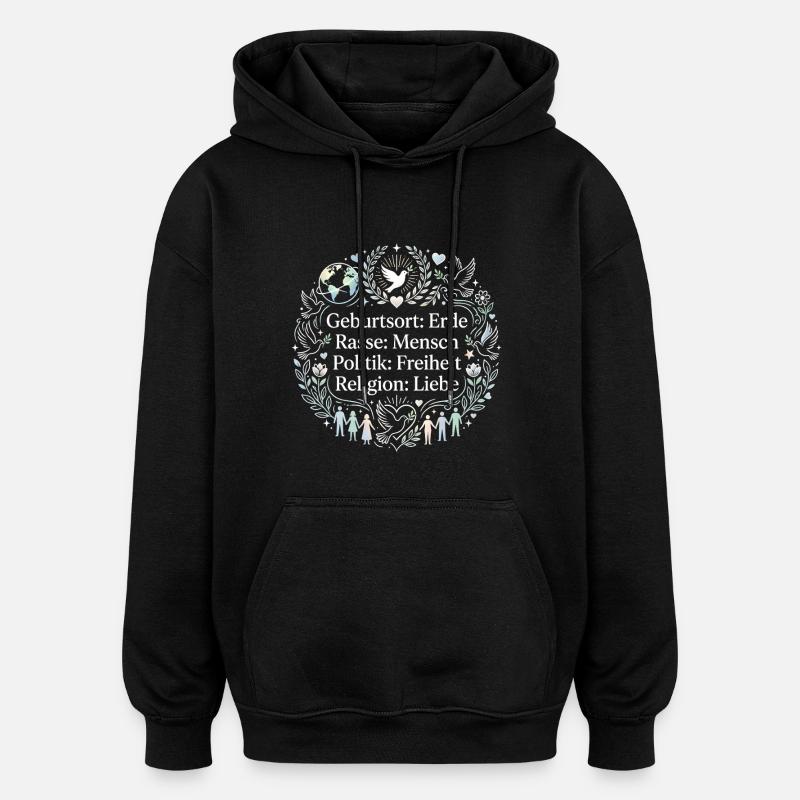 Gegen Rassismus - Oversized Unisex Hoodie - Schwarz