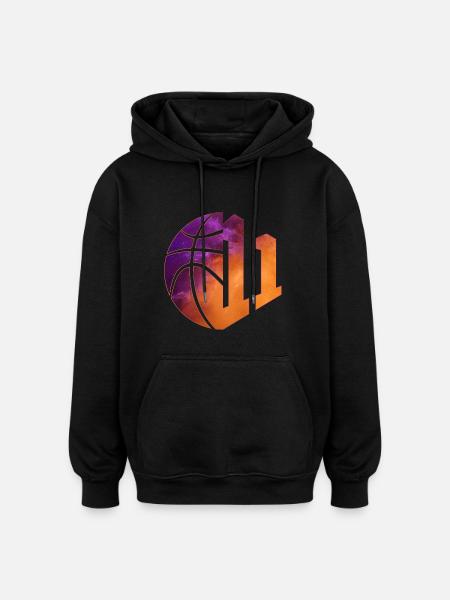NUMBER 11 BASKETBALL 11TH BIRTHDAY - Oversized Unisex Hoodie - black