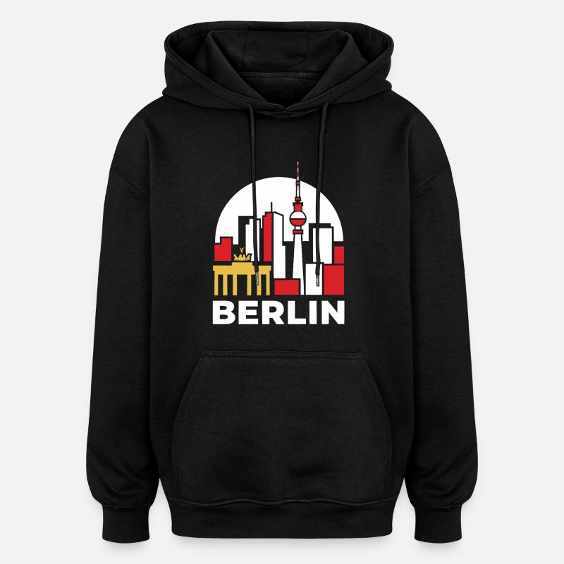 Berlin Skyline TV Tower - Oversized Unisex Hoodie - black