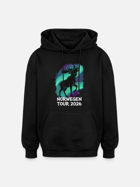 Norway Tour 2026 Moose - Oversized Unisex Hoodie - black